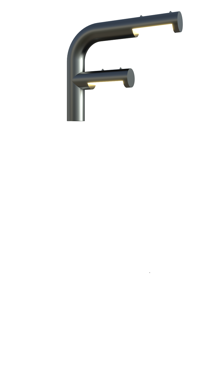 Round LED pole 10 ft. Zagreb OD 4 (Aluminum+powder coating) Two sides 120W 16200Lm